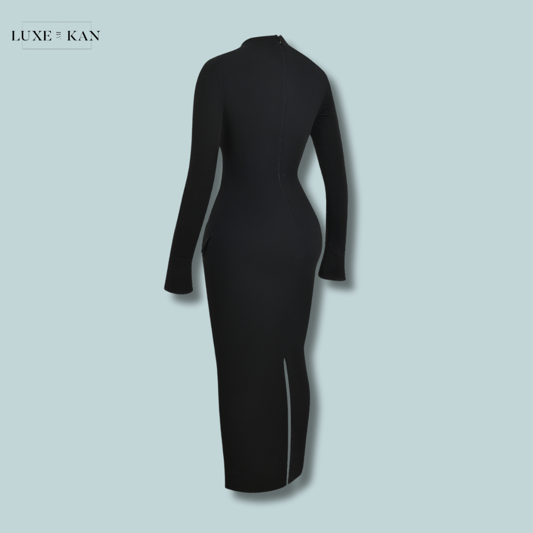 HOUSE OF CB Marie-Louise
Black Turtleneck Maxi Dress