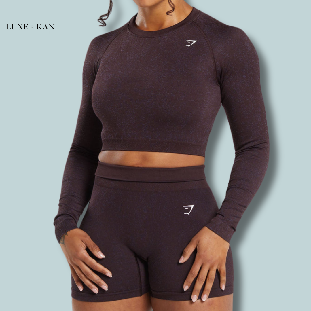 GYMSHARK ADAPT FLECK SEAMLESS LONG SLEEVE CROP TOP