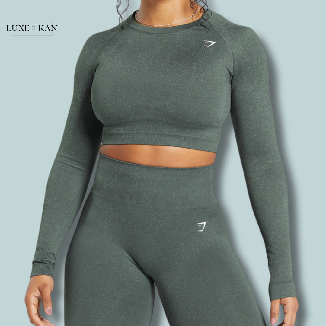 GYMSHARK ADAPT FLECK SEAMLESS LONG SLEEVE CROP TOP