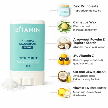 Bitamin Seasalt Teens Natural Deodorant 15g