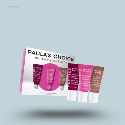 Paula's Choice Mini Gloss Balm Trio three gloss balm tubes with packaging