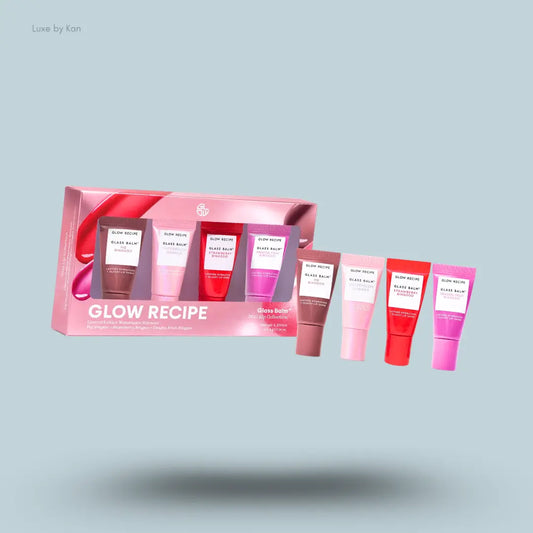 Glow Recipe Glass Balm Mini Collection four fruity lip balms with packaging