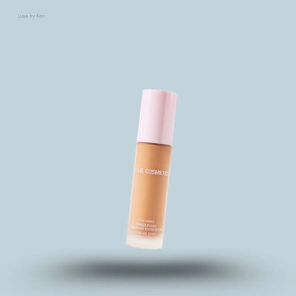 Kylie Cosmetics Power Plush Long-Wear Foundation 30ml bottle on blue background — LBK India