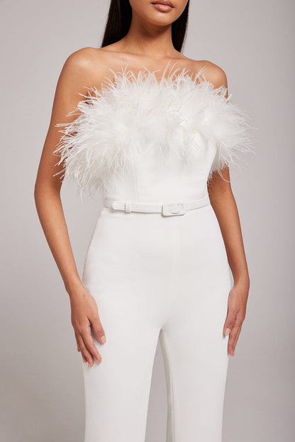 NADINE MERABI COLETTE WHITE JUMPSUIT