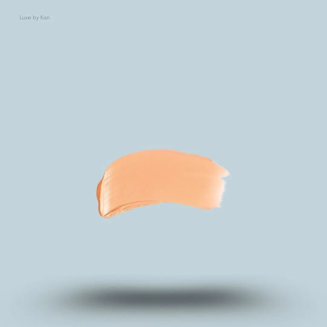 Armani Beauty Power Fabric Compact Foundation swatch on blue background — LBK