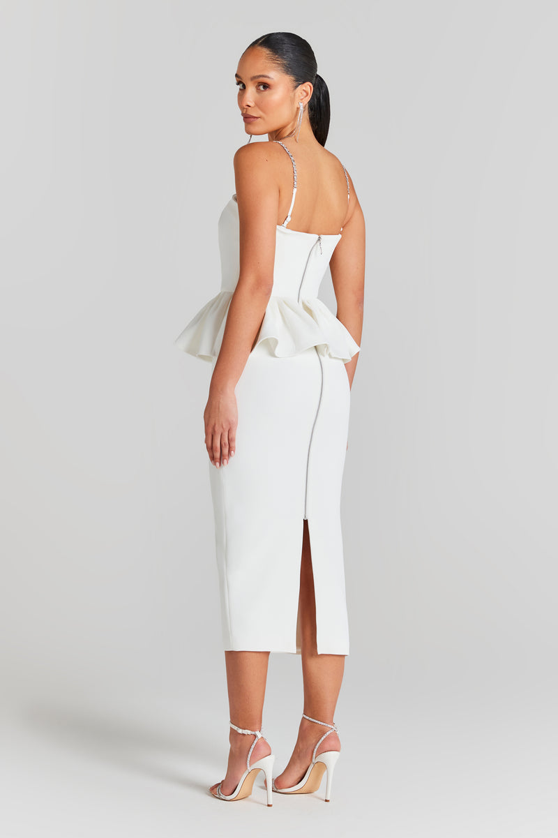 NADINE MERABI BIANCA WHITE DRESS