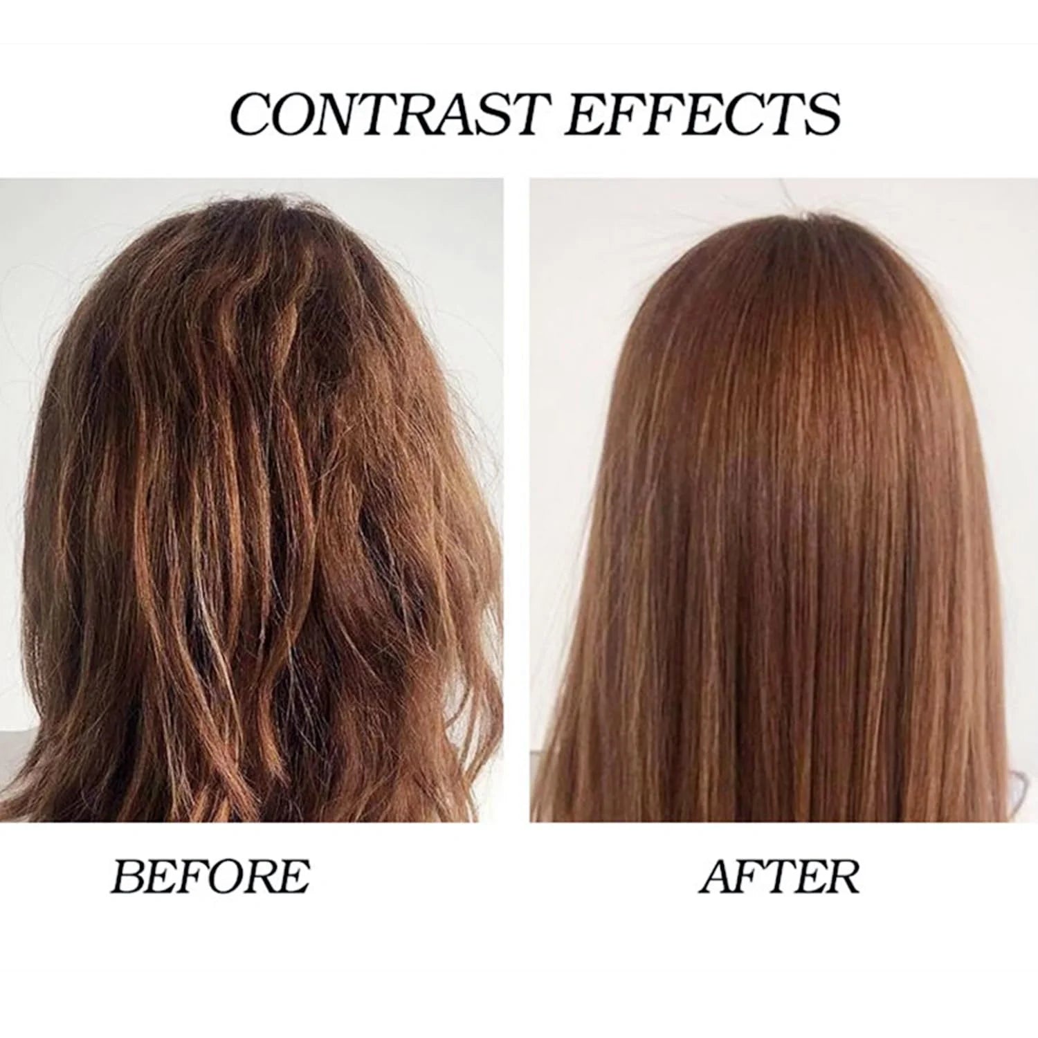 Before and after effects of karseel hair mask. Highly effective, really contrast effects.