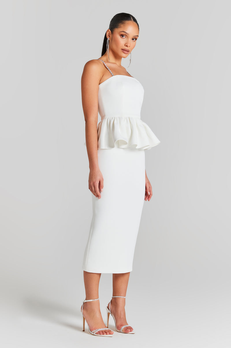 NADINE MERABI BIANCA WHITE DRESS