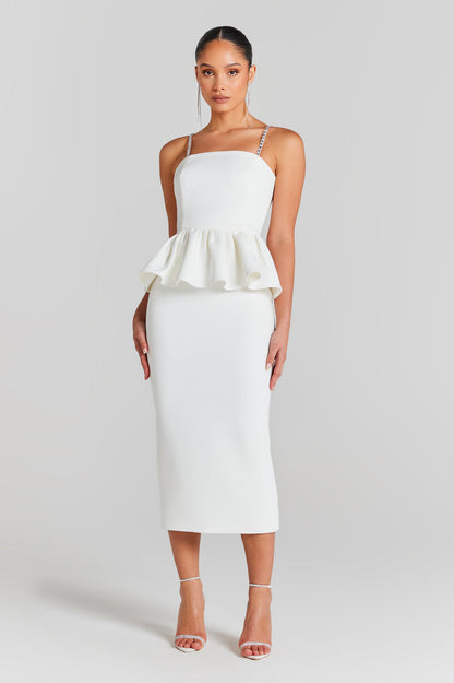 NADINE MERABI BIANCA WHITE DRESS