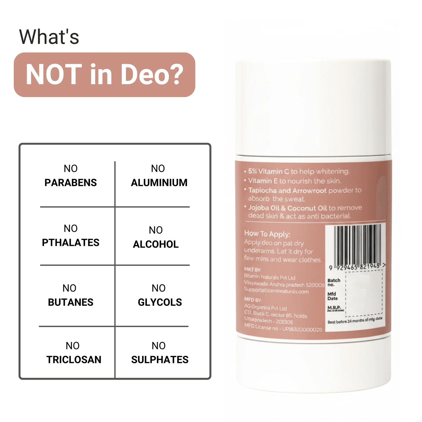 Bitamin Coconut Vanilla Natural Deodorant   30g