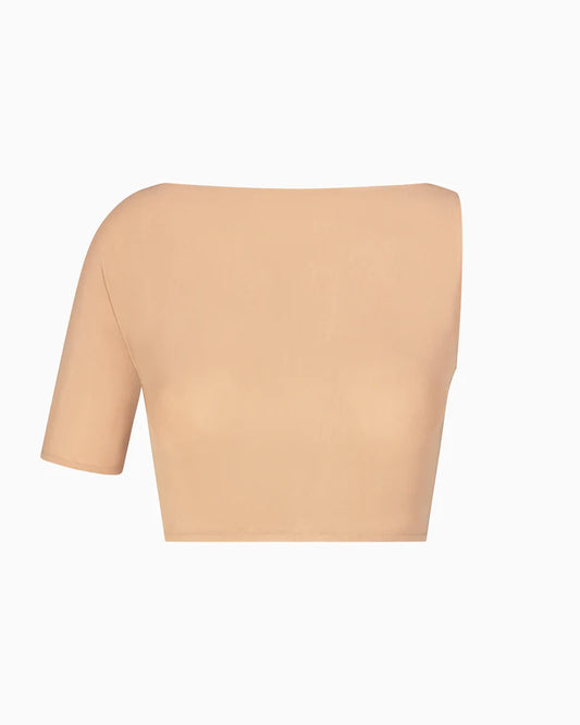 KHY Mesh Stretch Micro One Shoulder Top