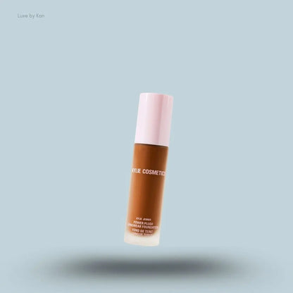Kylie Cosmetics Power Plush Long-Wear Foundation 30ml bottle on blue background — LBK India