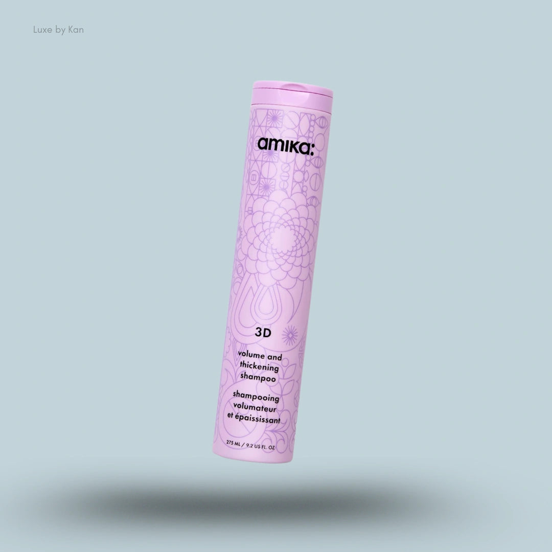 Amika 3D Volume and Thickening Shampoo 275ml bottle on blue background — LBK India
