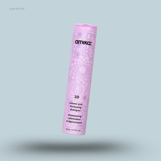 Amika 3D Volume and Thickening Shampoo 275ml bottle on blue background — LBK India