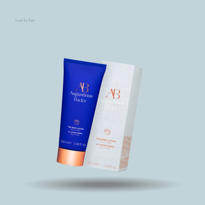 Augustinus Bader body lotion tube and packaging.