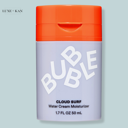 Bubble Cloud Surf Water Cream Moisturizer, featuring a bold orange cap and sleek lavender body, 1.7 fl oz (50 mL).