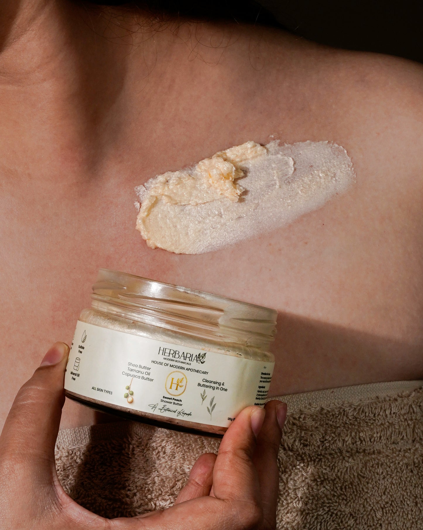 Herbaria - Modern Botanicals  Sweet Peach Shower Butter 120gm