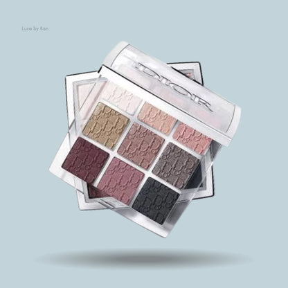 Dior backstage eye palette with nine shades in clear plastic case.