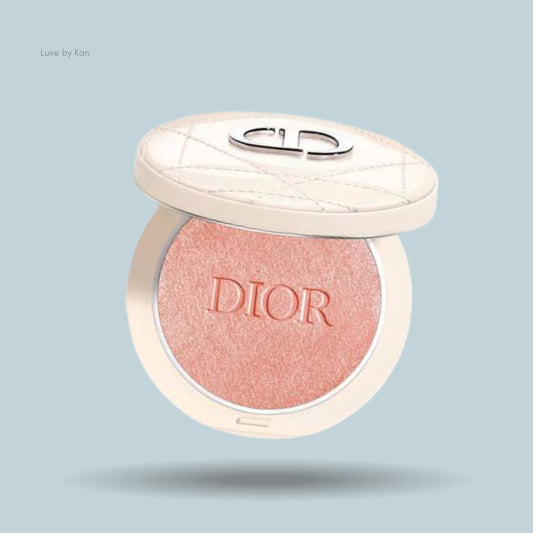 Dior Forever Couture Luminizer longwear highlighting powder compact with quilted white lid.