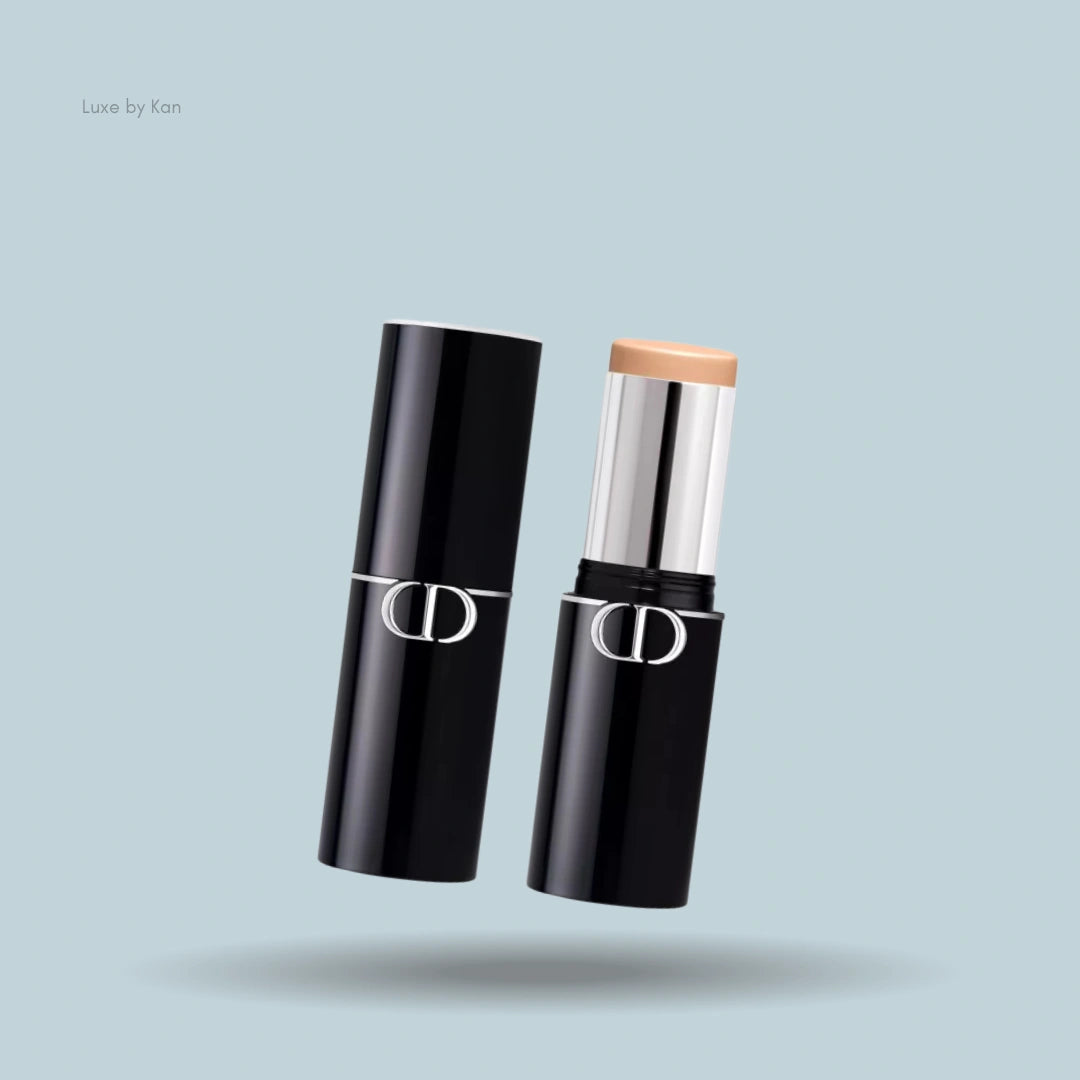 Dior Forever foundation stick, one with lid off and product exposed.