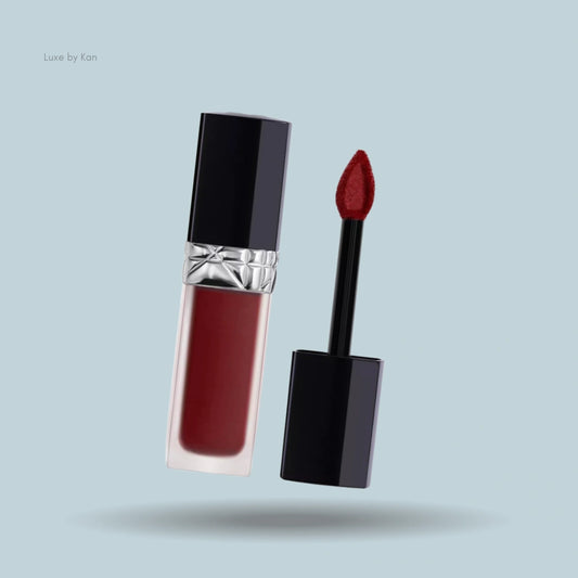 Rouge Dior Forever matte liquid lipstick and applicator wand.