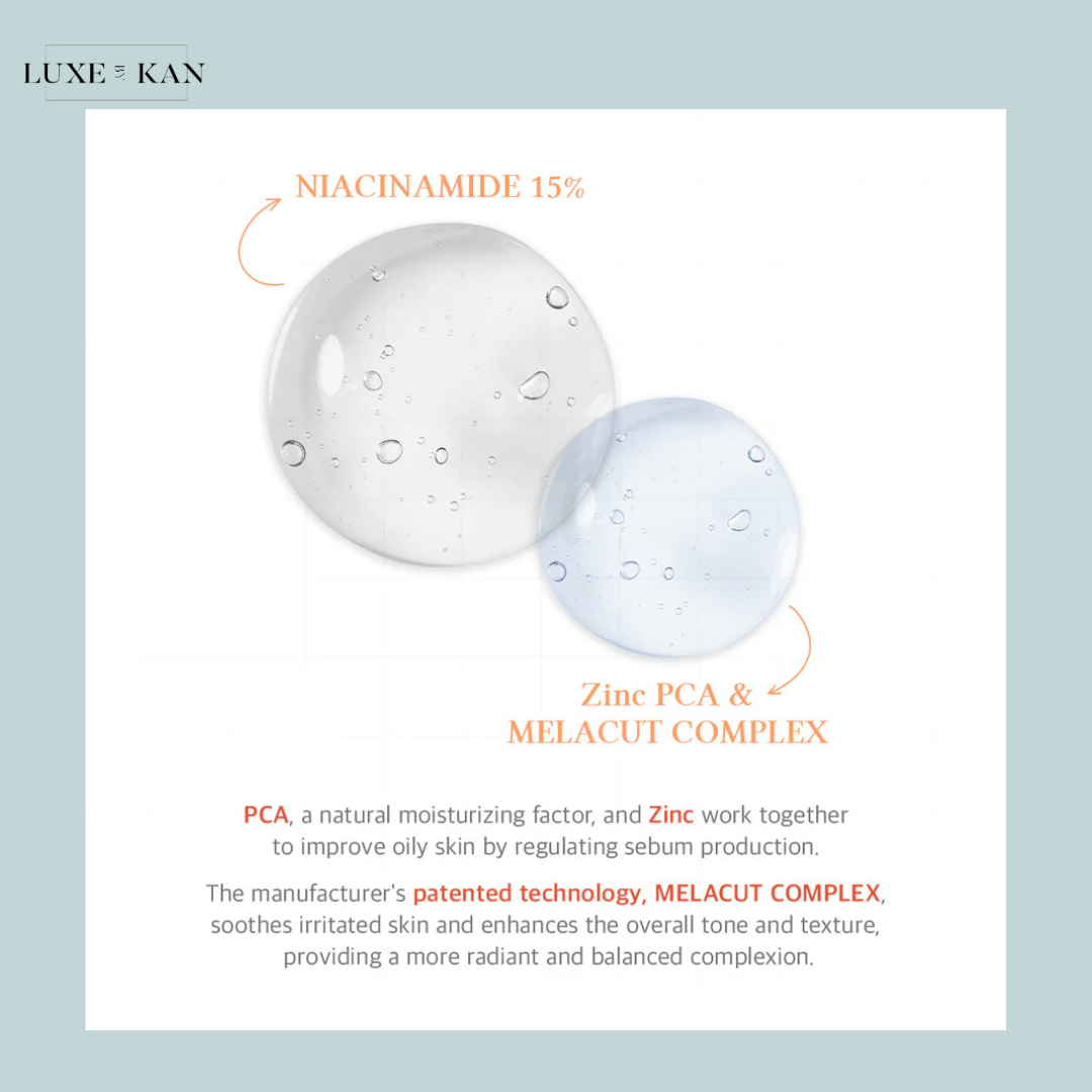 Close-up of Dr. Althea 15% niacinamide purity serum with transparent bubbles of serum demonstrating product ingredients.