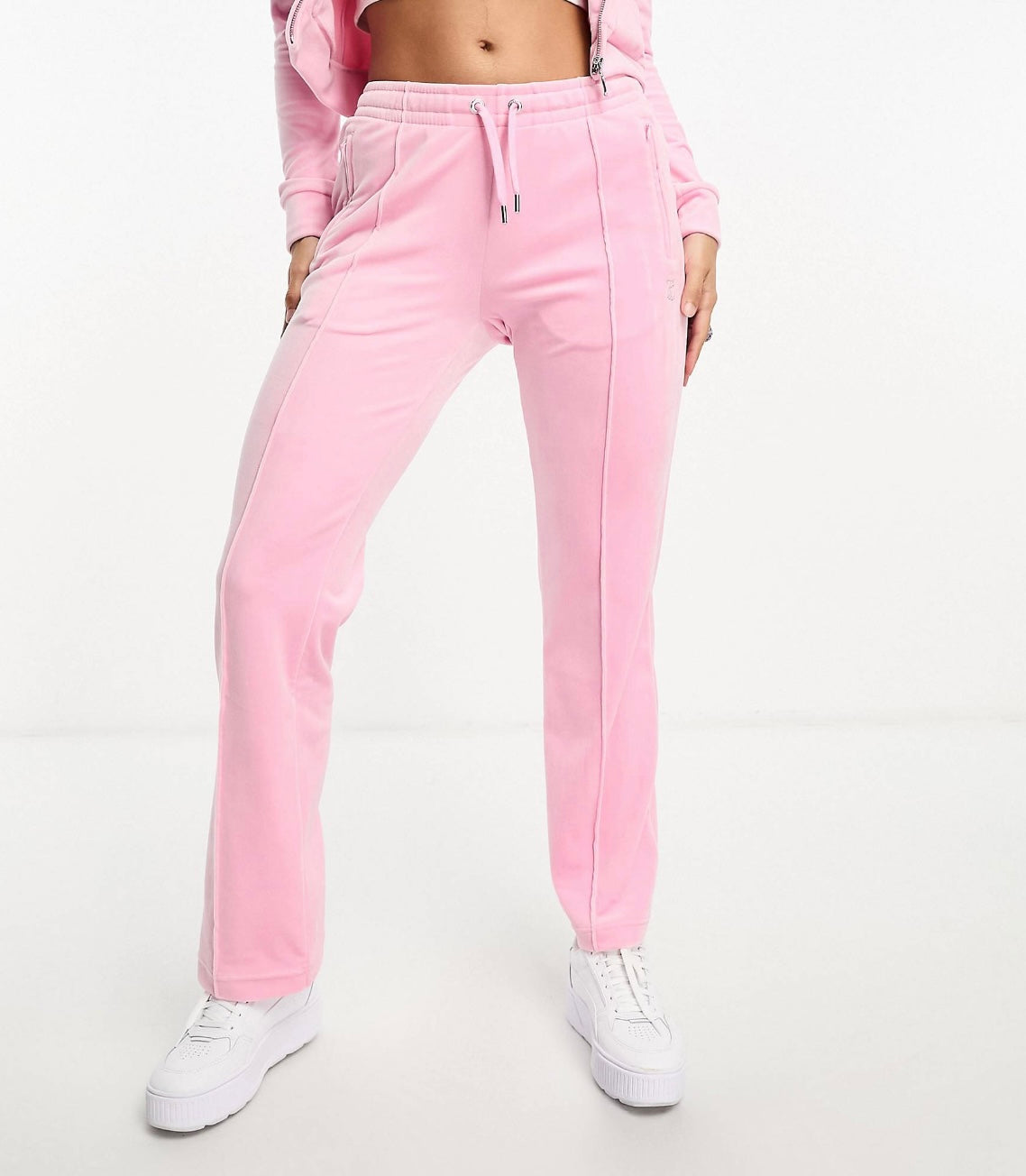 JUICY COUTURE velour tracksuit bottoms with diamante logo
