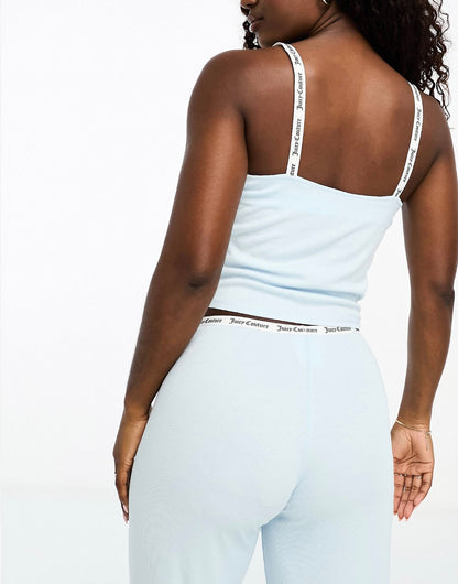JUICY COUTURE rib jersey lounge cami in light blue
