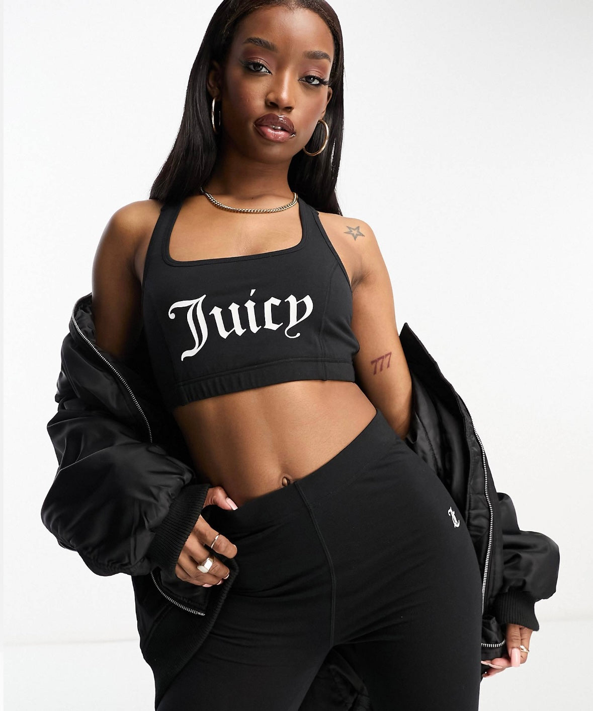 JUICY COUTURE active sports bra in black