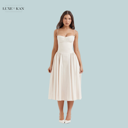 HOUSE OF SAMARIA Gathered Midi Dress