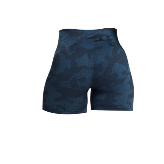 Gymshark adapt camo seamless shorts with a blue camo pattern.