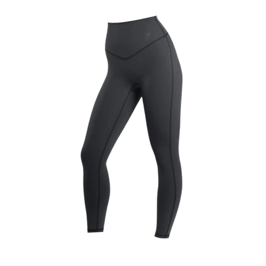 Gymshark high-waisted black Elevate leggings with a sleek design and subtle textured stitching, ideal for workouts and activewear.