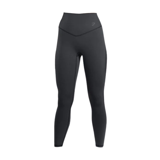 Black elevate leggings with a fitted design, featuring a subtle v-shaped waistband and a small logo on the front.