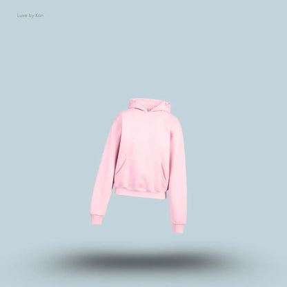 SKIMS Cotton Fleece Classic Hoodie in Halite, flat lay on light blue background