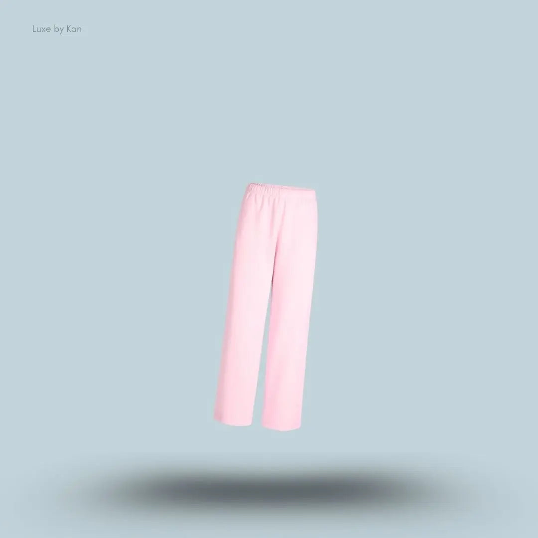 SKIMS Cotton Fleece Classic Straight Leg Pant in Halite, flat lay on light blue background