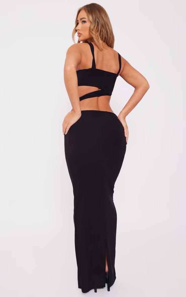 Black slinky hotsell maxi dress