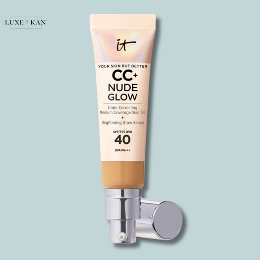 كريم أساس IT COSMETICS CC+ وNude Glow خفيف الوزن مع عامل حماية من الشمس SPF40 32 مل