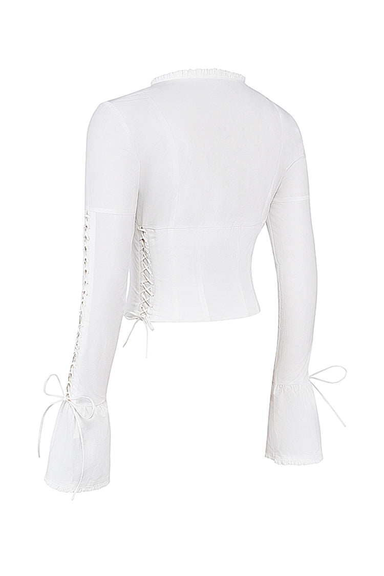 House of CB ANISSA
WHITE LACE UP TOP