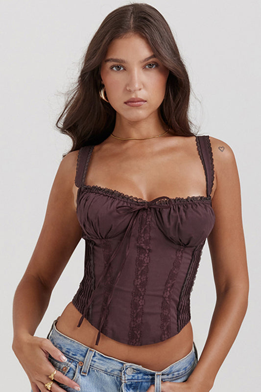 House of CB GINI
RICH BROWN LACE BACK CORSET