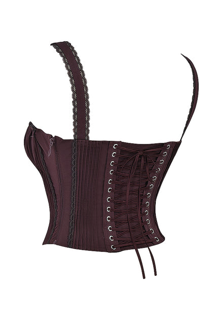 House of CB GINI
RICH BROWN LACE BACK CORSET