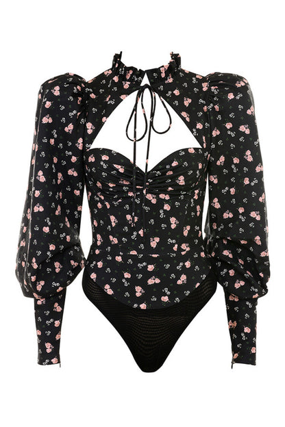 House of CB RUBY
BLACK FLORAL HIGH NECKED CORSET BODYSUIT