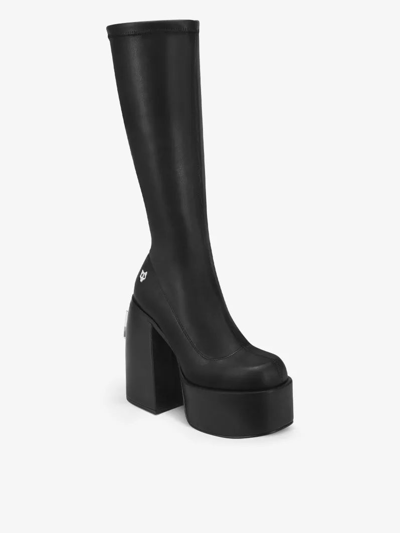 NAKED WOLFE Spice faux-leather knee-thigh heeled boots