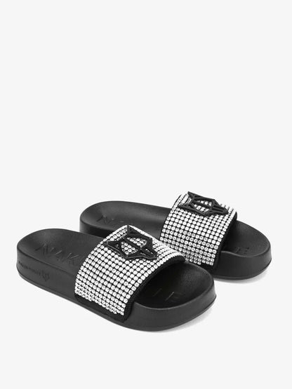 NAKED WOLFE Coast diamante-embellished nylon slides