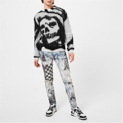 AMIRI
SKELETON TOP LOW TRAINERS in black and white