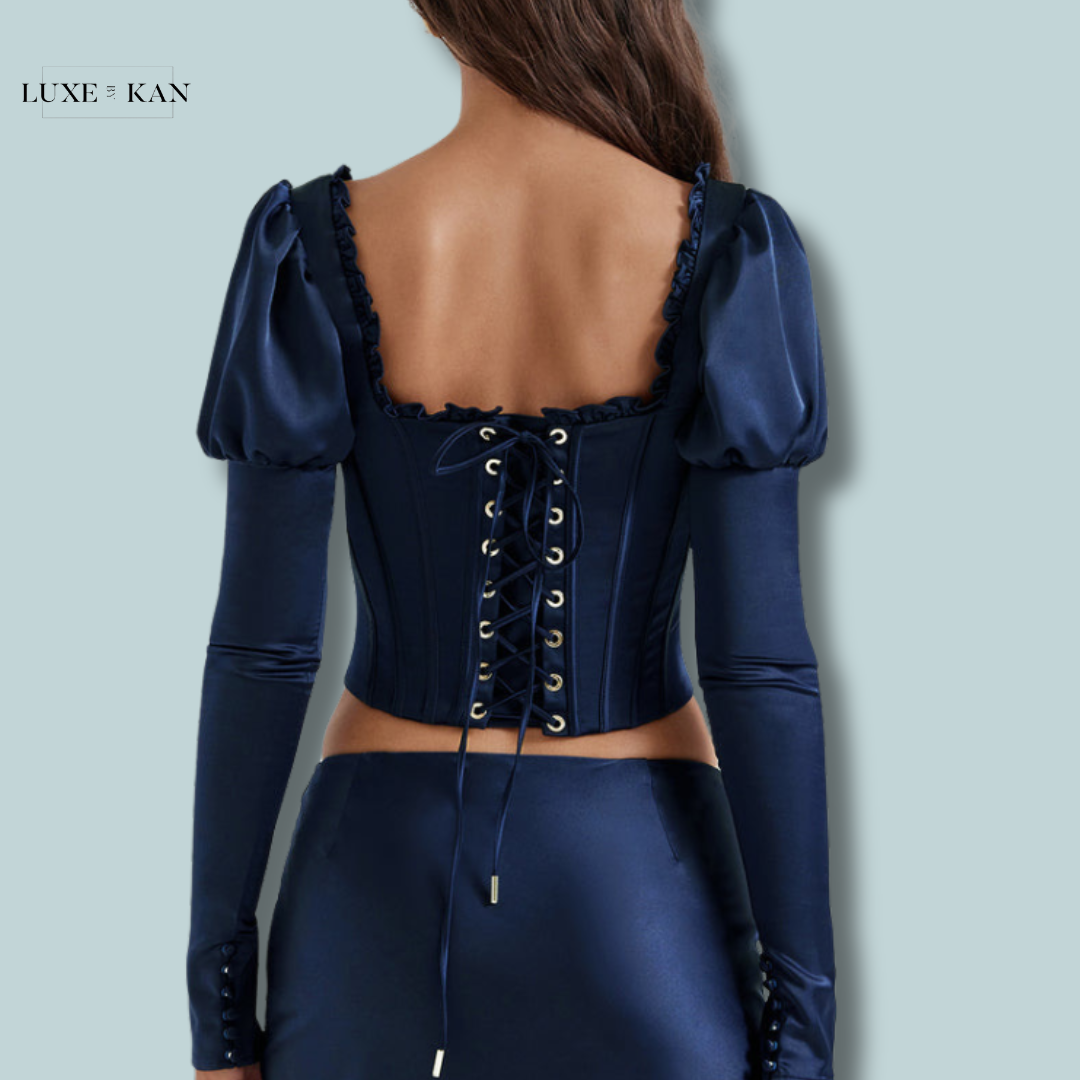 House of CB DANA
NAVY PUFF SLEEVE CORSET