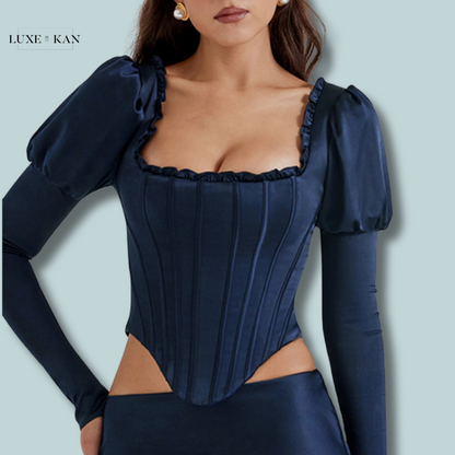 House of CB DANA
NAVY PUFF SLEEVE CORSET