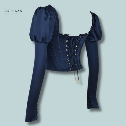 House of CB DANA
NAVY PUFF SLEEVE CORSET