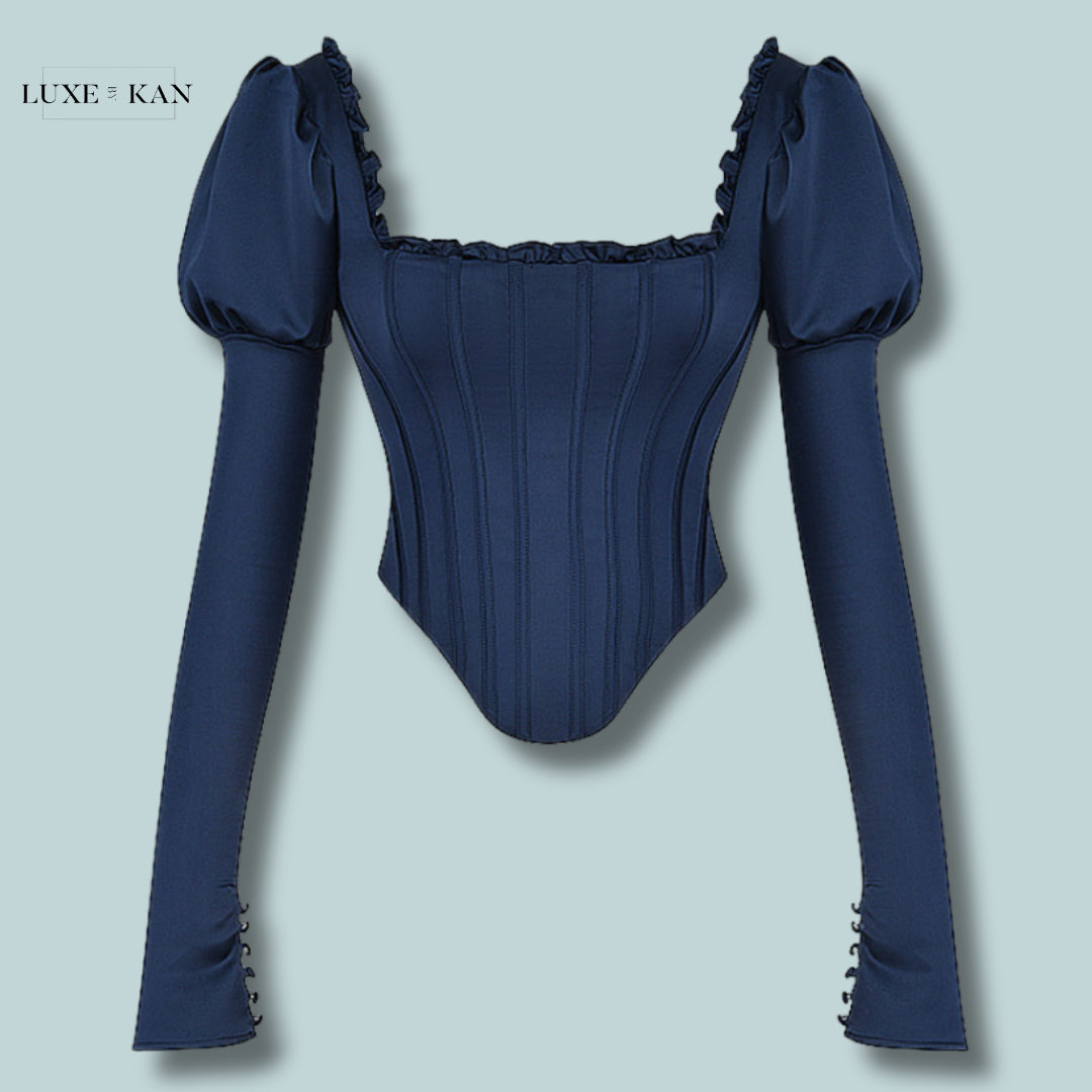 House of CB DANA
NAVY PUFF SLEEVE CORSET