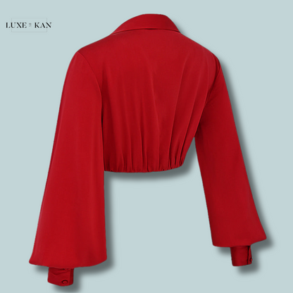 House of CB LARAINE
CHERRY SILK BLOUSON TOP