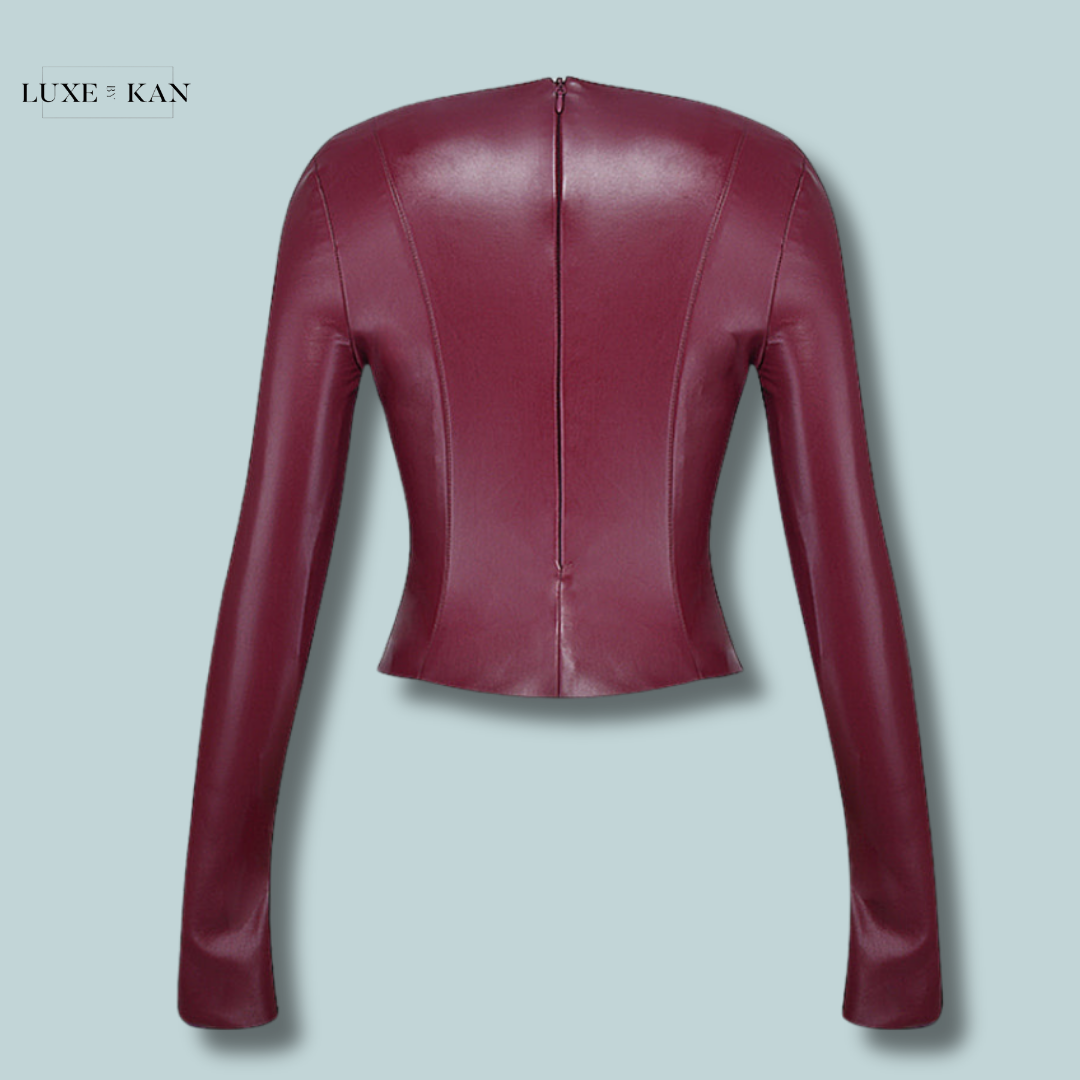 House of CB MYLAH
WINE VEGAN LEATHER TOP